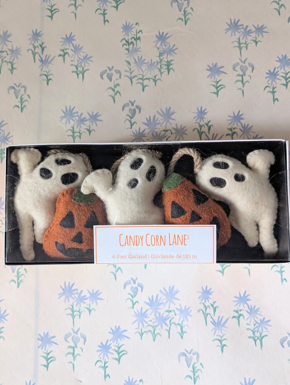 Candy Corn Lane 6' Felt Garland Halloween Ghosts Jack O'Lantern Pumpkins NEW